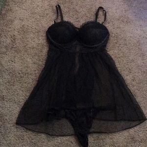 VS Sexy Lace Teddy Bra Set Lingerie